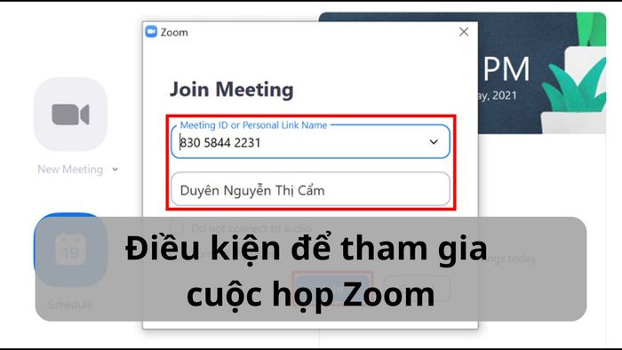 Yêu cầu cần thiết khi tham gia phòng họp Zoom
