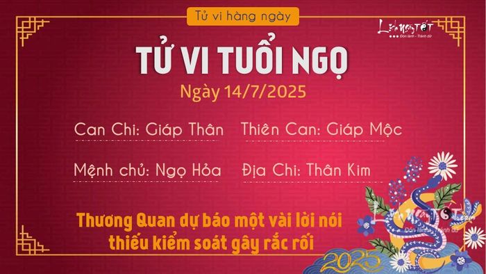 Tử vi trọn ngày 14/7/2025 của 12 con giáp - Tuổi Ngọ