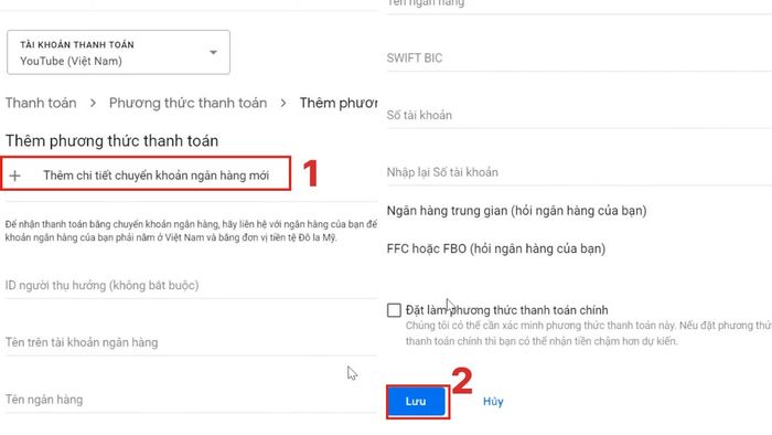 Hướng dẫn thực hiện rút tiền YouTube Cash - bước bốn