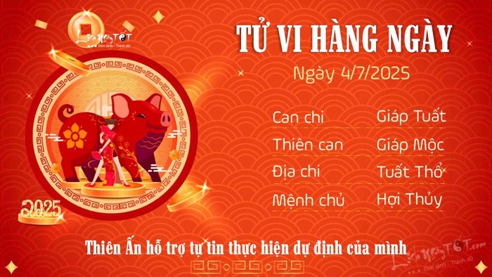 Tử vi trọn ngày 4/7/2025 dành riêng cho 12 con giáp - đặc biệt là tuổi Hợi