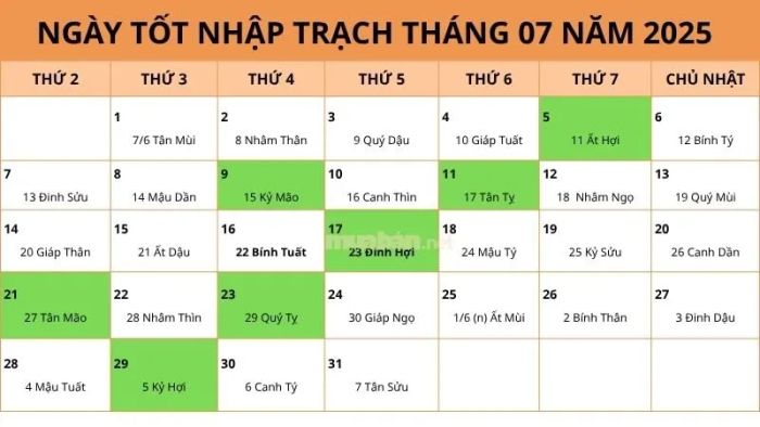 Khám phá ngày lành tháng 7/2025 để chuyển nhà đón tài lộc