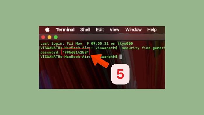 Xem lại mật khẩu Wifi trên macOS - bước hiển thị kết quả