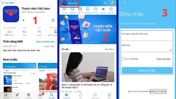 Hướng dẫn tải app, cài đặt và đăng ký tài khoản Thanh niên Việt Nam qua 3 bước cơ bản