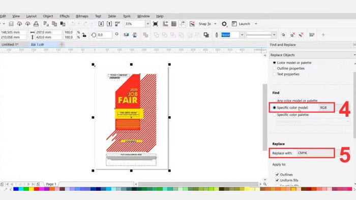 Hướng dẫn chi tiết thao tác chuyển đổi RGB sang CMYK trong Corel - Phần 2