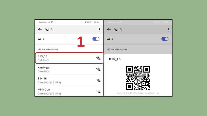Kiểm tra mật khẩu WiFi bằng mã QR trên Android - Thực hiện bước 1