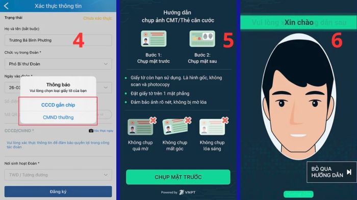 Quy trình xác minh danh tính cá nhân trên ứng dụng Thanh niên Việt Nam - Giai đoạn 2