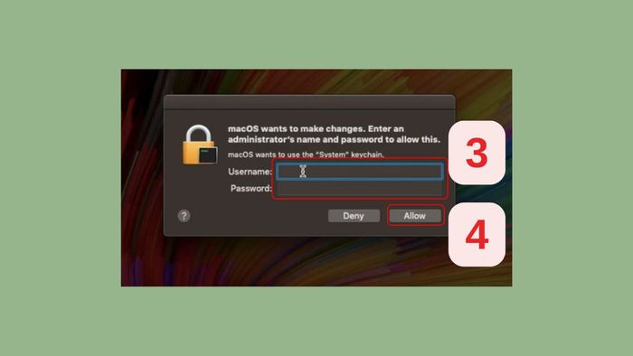 Kiểm tra mật khẩu Wifi đã lưu trên Macbook - bước xác thực