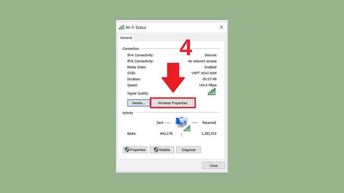 Kiểm tra mật khẩu Wifi đã lưu trên Windows bằng Open network & Internet settings - bước 4