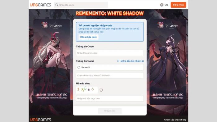 Hướng dẫn chi tiết cách nhập mã Rememento White Shadow - Phần 1