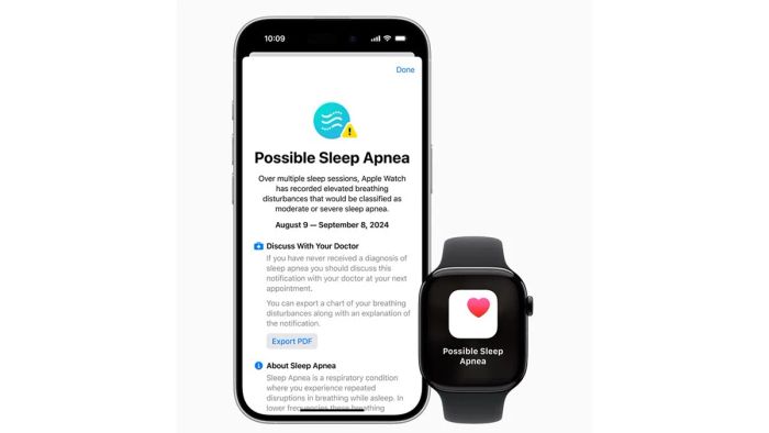 Apple Watch trang bị công nghệ phát hiện chứng ngưng thở trong khi ngủ. Nguồn: Apple.com