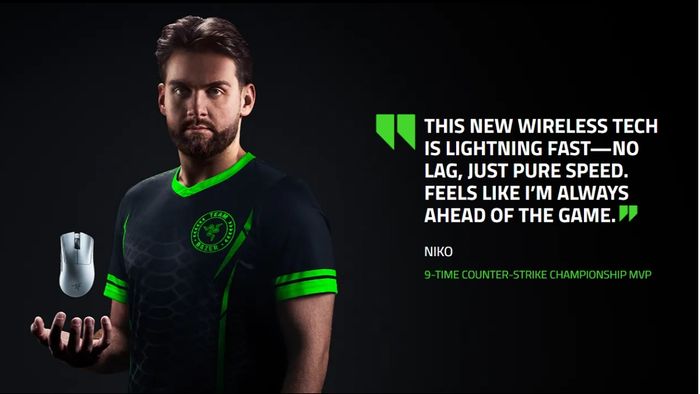 DeathAdder V4 Pro được phát triển dựa trên ý kiến đóng góp từ các tuyển thủ esports chuyên nghiệp Counter-Strike 2