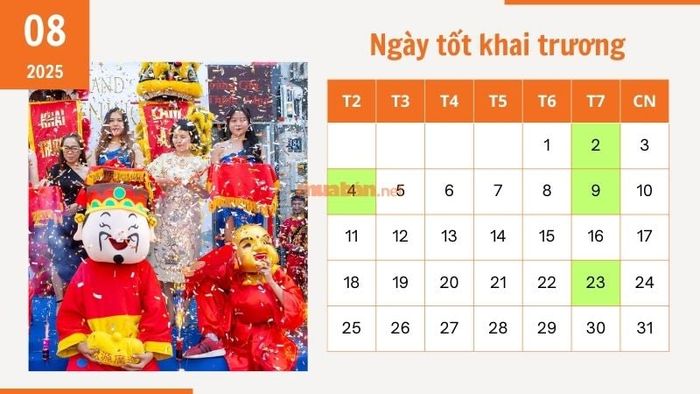 Những ngày đẹp nhất để khai trương trong tháng 8/2025