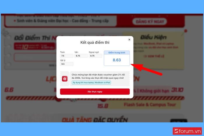 Hướng dẫn chi tiết cách tra cứu và đổi điểm thi trực tuyến trên website CellphoneS nhanh chóng - chính xác hình 4