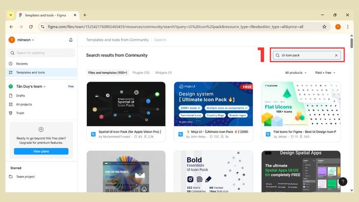 Các bước cụ thể để lấy icon từ Figma Community