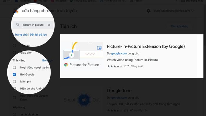 Thực hiện cài đặt Picture in Picture Extension - bước 4