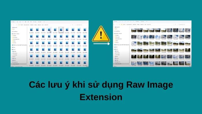 Những điểm cần lưu tâm khi sử dụng Raw Image Extension
