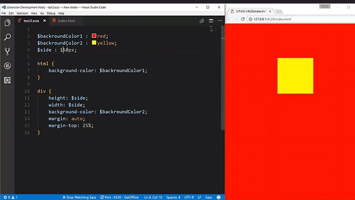 Tiện ích Visual Code - Live Sass Compiler