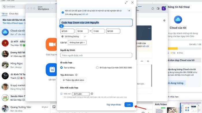 Các bước lên lịch tạo lớp học Zoom - Phần 4
