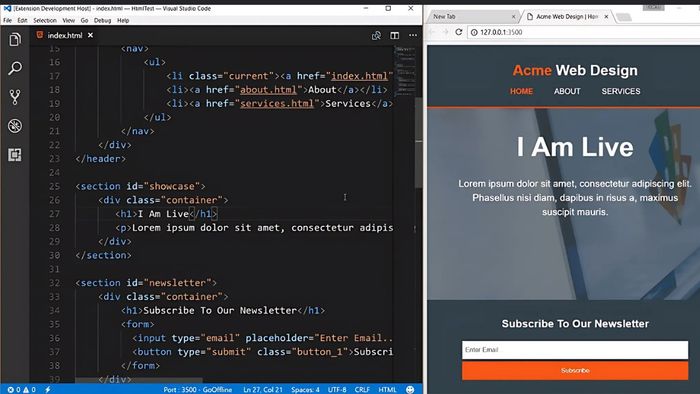 Tiện ích mở rộng Visual Code - Live Server