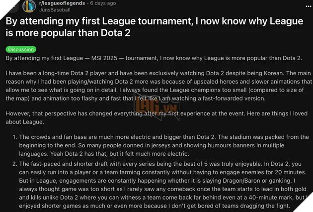 khoảnh khắc fan Dota 2 chợt nhận ra sức hút vượt trội của LMHT