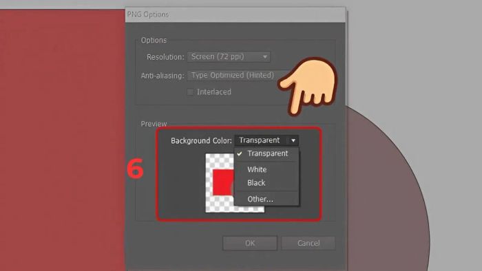 Thực hiện bước cuối cùng khi xuất file PNG từ Illustrator