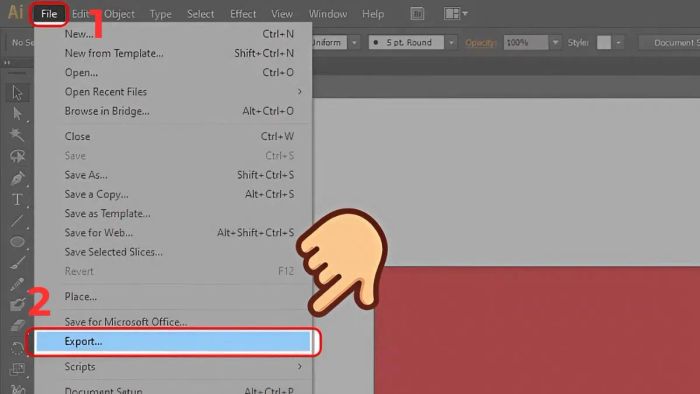 Hướng dẫn bước đầu tiên xuất file sau khi xóa nền trong Illustrator