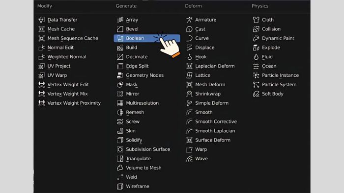 Hướng dẫn sử dụng Boolean Modifier để tách đối tượng trong Blender - Bước 1