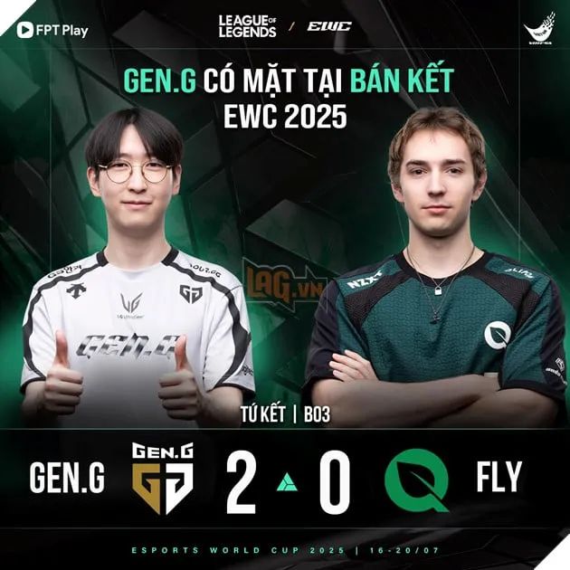 GEN.G Thống Trận Fly Quest, Chính Thức Giành Vé Bán Kết Esports World Cup 2025
