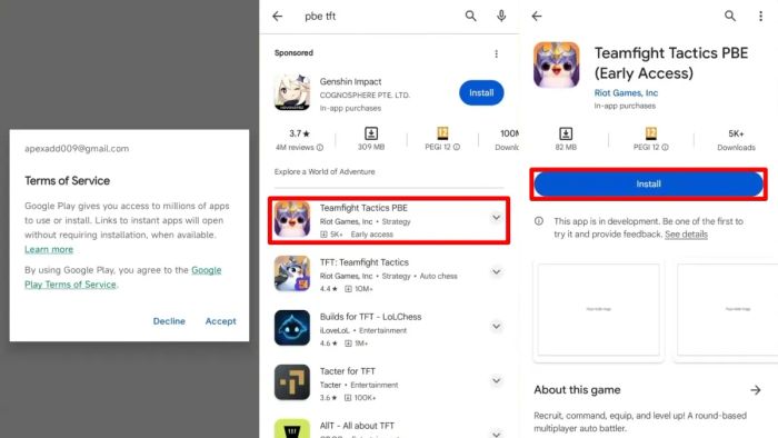 Hướng dẫn tải bản APK TFT PBE Mobile cho Android