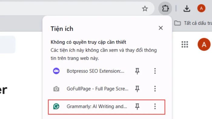 Thiết lập Grammarly Extension đơn giản - bước cuối cùng