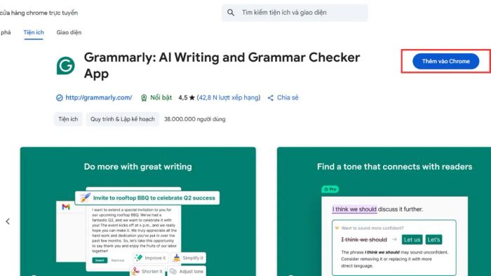 Thiết lập Grammarly Extension đơn giản - bước đầu tiên