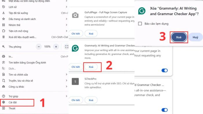 Cách tháo gỡ Grammarly Extension khi ngừng sử dụng
