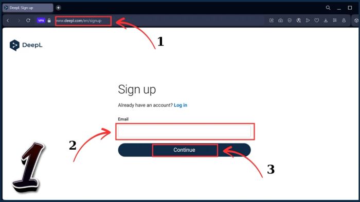 Các bước đăng ký tài khoản DeepL - Phần 1