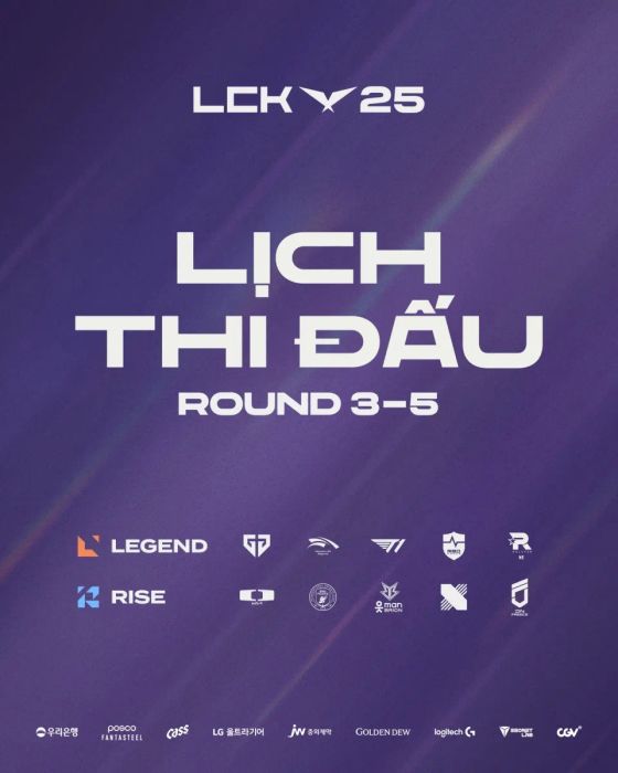 LCK chính thức công bố lịch trình thi đấu cho giai đoạn 2 Regular Season 2025