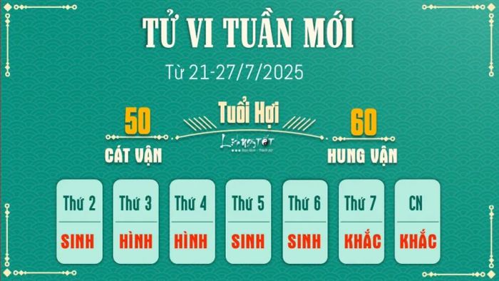 Tử vi hàng tuần 12 con giáp 21-27/7 - Tuổi Hợi