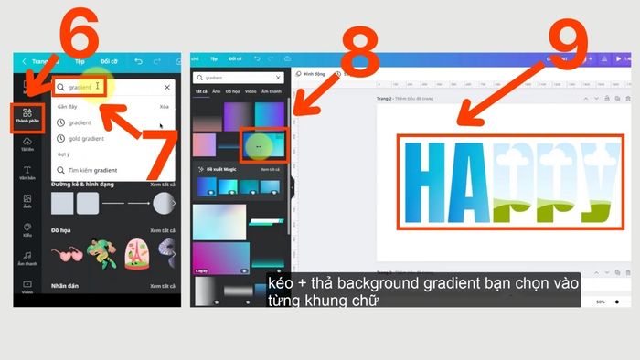 3 phương pháp phổ biến nhất để thiết kế chữ gradient trong Canva 3
