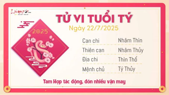 1 Tu vi 22-7-2025 - Tuổi Tý