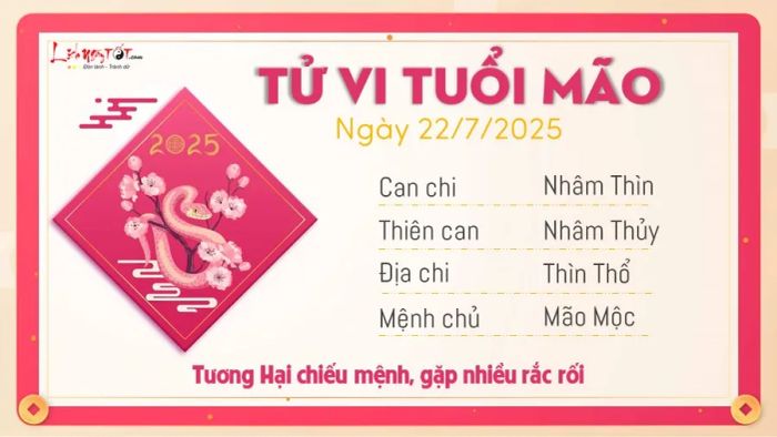 4 Tử vi ngày 22-7-2025 - Mão