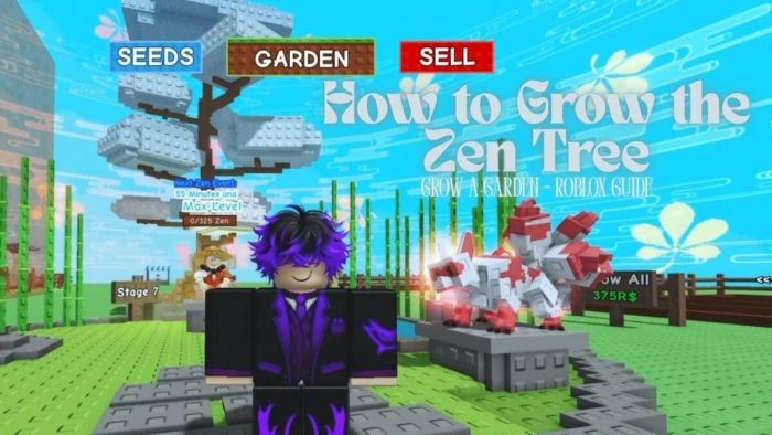 Ảnh bìa hướng dẫn cách trồng Cây Zen trong Grow a Garden – Roblox