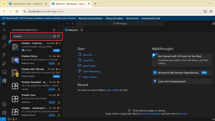 Hướng dẫn thao tác với VSCode Extensions