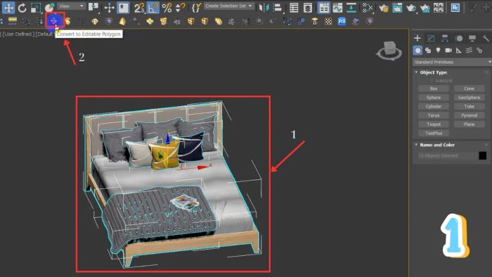 Hình ảnh minh họa VRay Proxy trong 3Ds Max - Bước 1