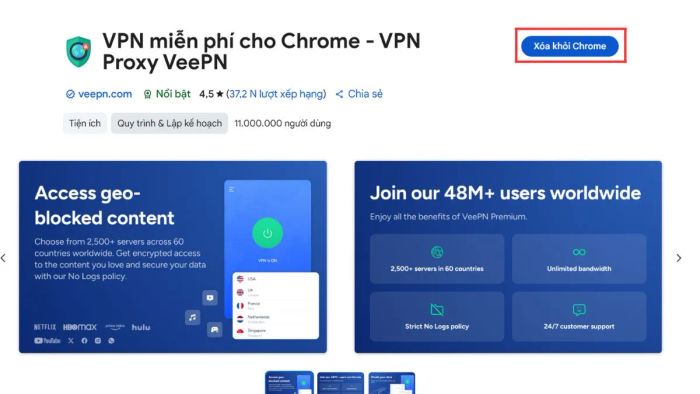 Tắt các tiện ích mở rộng khi không có nhu cầu sử dụng