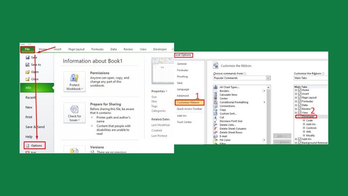 Hướng dẫn bước 1 tạo ComboBox qua tab Developer