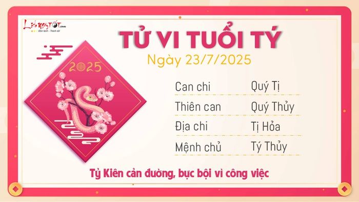 Tử vi trọn ngày 23/7/2025 - Tuổi Tý