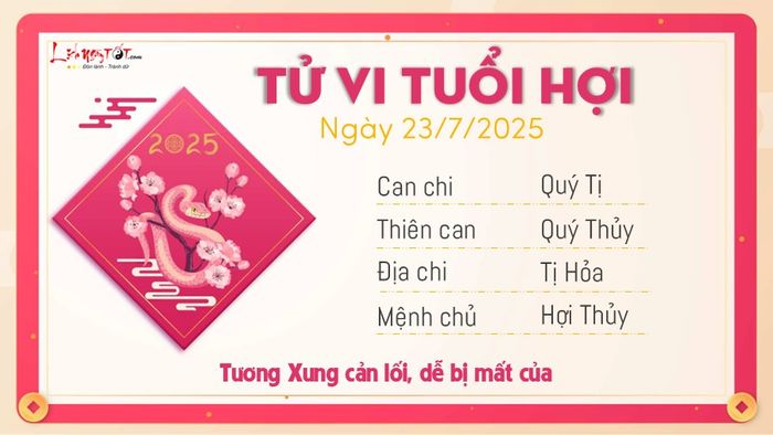 Tử vi trọn ngày 23/7/2025 - Tuổi Hợi