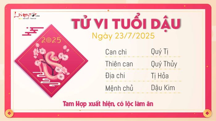 Tử vi trọn ngày 23/7/2025 - Tuổi Dậu