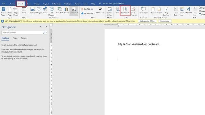 Thao tác quản lý Bookmark trong Word - Bước khởi đầu