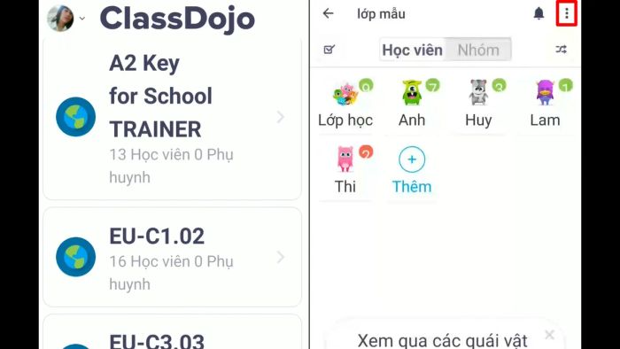 Hướng dẫn thực hiện lưu trữ lớp học trên phiên bản ứng dụng di động (Kèm ảnh minh họa)