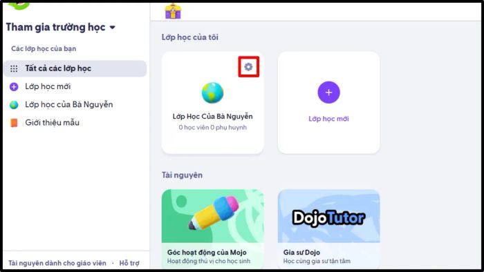 Hình ảnh minh họa thao tác lưu trữ lớp học trên web - Bước thứ hai