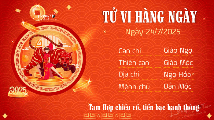 Tử vi hàng ngày 24/7/2025 - Dần